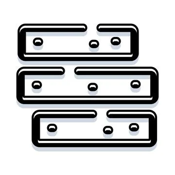 Stacked server database system hosting data icon Stock Illustration