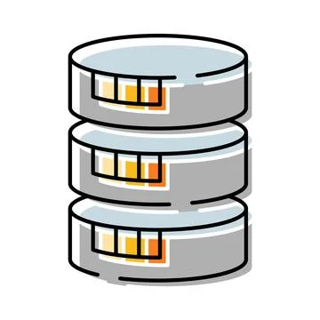 Stacked server icons processing digital information technology Stock Illustration