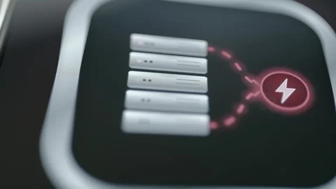 Stacked Server Or Battery Modules With Electric Power Icon 4K Stock Footage 341857970