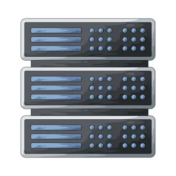Stacked server units illustration Illustrazione stock