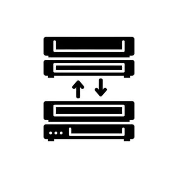 Stacked Server Units Vertical Data Transfer Icon Stock Illustration