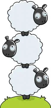 Stacked Sheep Stock Illustration