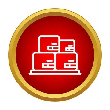 Stacked shipping boxes icon representing logistics and inventory 库存插图