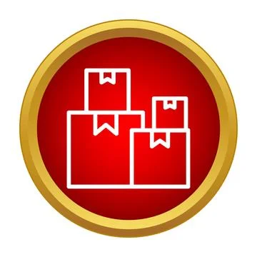 Stacked shipping boxes logistics delivery warehouse icon Stock Illustration