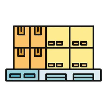 Stacked shipping boxes on pallet for logistics イラスト素材