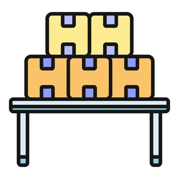 Stacked shipping boxes on shelf displaying logistics concept Stock Illustration