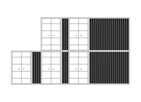 Stacked shipping cargo containers 2D line object Stockillustratie