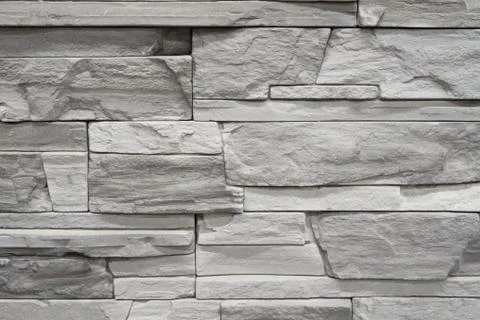 Stacked slate bricks wall texture, rough stone Stock Photos