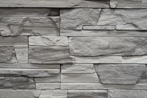Stacked slate bricks wall texture, rough stone Stock Photos