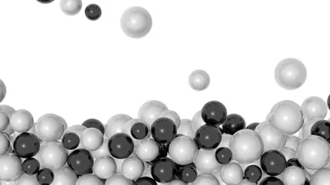 Stacked spheres background - falling white and black pearls (FULL HD) Stock Footage 75614591