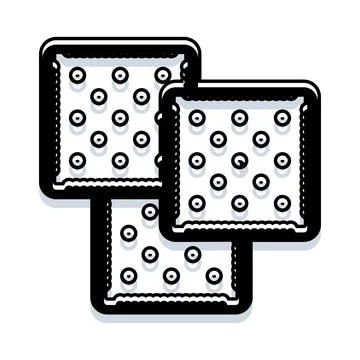 Stacked square crackers for a delicious snack time 스톡 일러스트