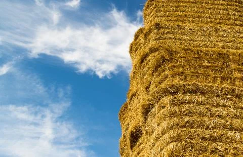 Stacked Square Strawbales Stock Photos