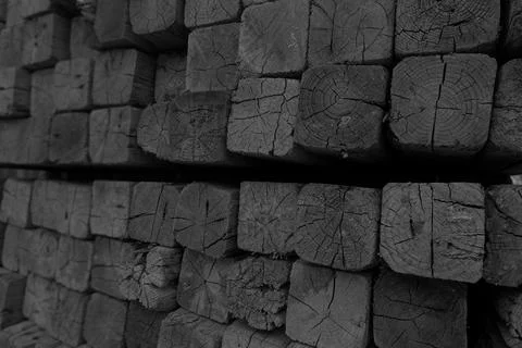 Stacked squared wood background Fotos de archivo