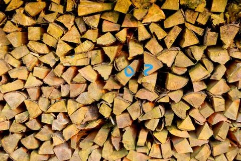 Stacked up stack of wood for drying Stock Photos