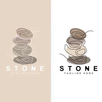 Stacked Stone Logo Design, Balancing Stone Vector, Building Material Stone .. Stock Illustration