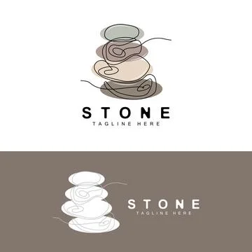 Stacked Stone Logo Design, Balancing Stone Vector, Building Material Stone .. イラスト素材