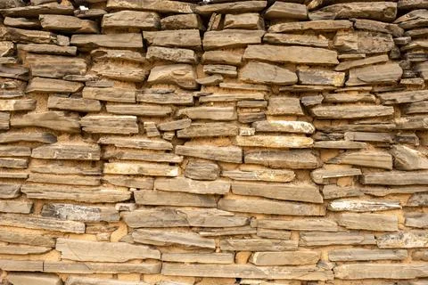 Stacked Stone Wall Background Foto stock