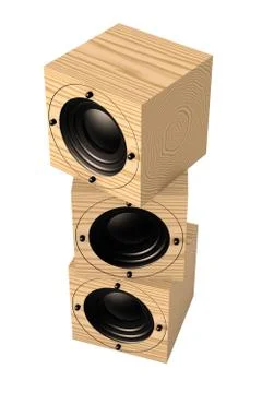 Stacked subwoofers. Illustrazione stock
