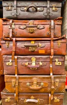 Stacked suitcases Stock Photos