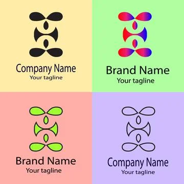 The Stacked Symmetry: Balanced Elements and Focused logo Design Stock Illustration