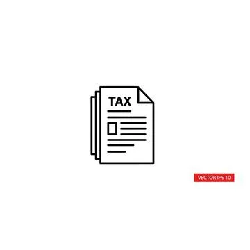 Stacked tax documents icon with multiple pages outline Stock Illustration