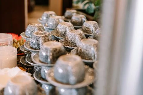 Stacked Teacups Foto stock