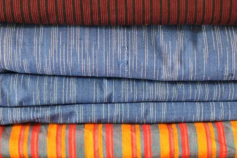 Stacked Tenun Fabric Stock Photos