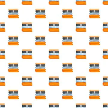 Stacked towels laundry textile seamless pattern design Stock Illustration