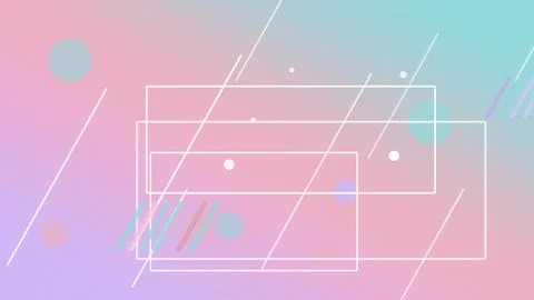 Stacked transparent frames with diagonal light rods and floating circles cr.. Stock-Illustration