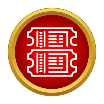 Stacked two admission tickets vector icon in red circle 스톡 일러스트
