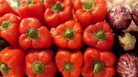 Stacked Veggies Market Stock Footage 8855412