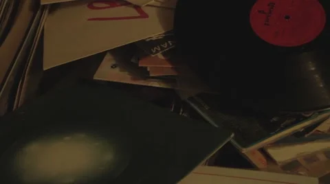 Stacked vinyl records 库存影片 56804711