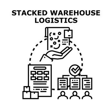 Stacked warehouse logistics strategy planning concept 스톡 일러스트