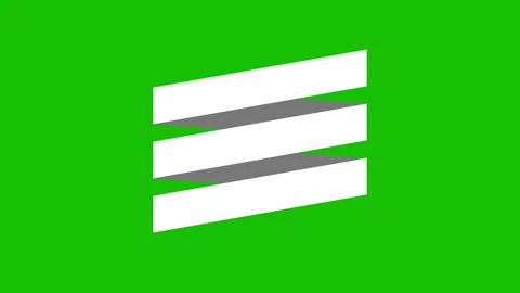 Stacked white and gray geometric bars on green background Stock Footage 311285100