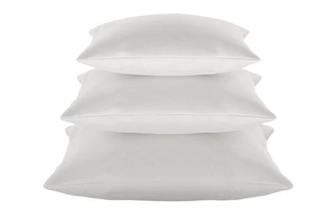 Stacked white pillows set. 3D rendering Stock Illustration