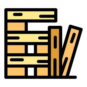 Stacked wooden planks for construction projects Stock Illustration