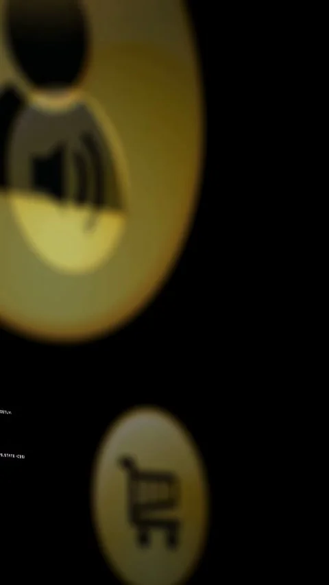 Stacked yellow icons anchoring as tech line sparking rising audio bars, showing Stock Footage 332846215