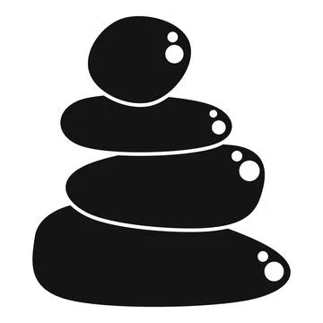 Stacked zen balancing stones creating harmony icon 库存插图