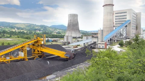 Stacker with a heap of coal Stock Footage 52006554
