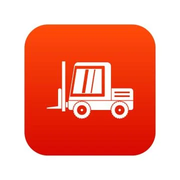 Stacker loader icon digital red Illustrazione stock