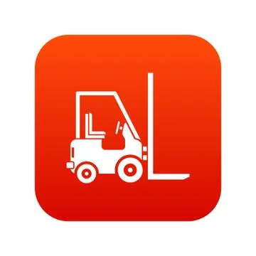 Stacker loader icon digital red Illustrazione stock