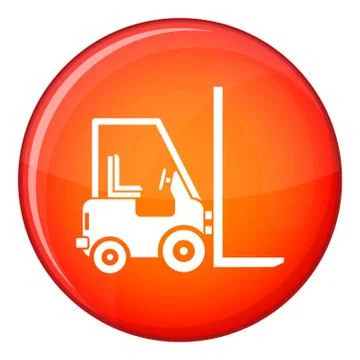 Stacker loader icon, flat style Stock Illustration