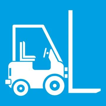 Stacker loader icon white Illustrazione stock