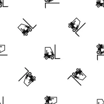 Stacker loader pattern seamless black Stock Illustration