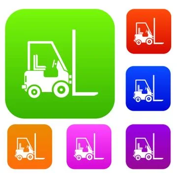 Stacker loader set collection Stock Illustration
