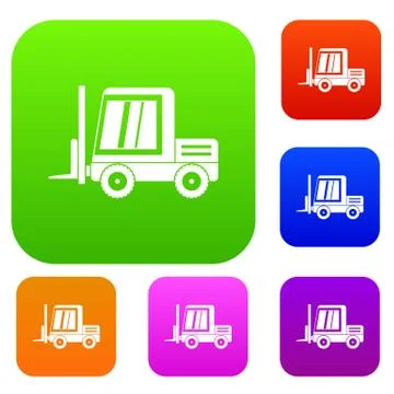 Stacker loader set color collection 스톡 일러스트