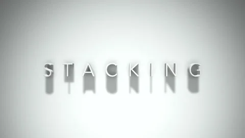 Stacking 3D title animation with shadows on a white background Stock Footage 297666803