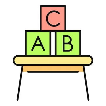 Stacking abc alphabet toy blocks for early childhood education Stock Illustration