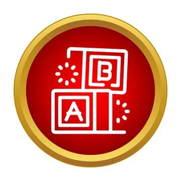 Stacking alphabet blocks icon for early education learning Illustrazione stock