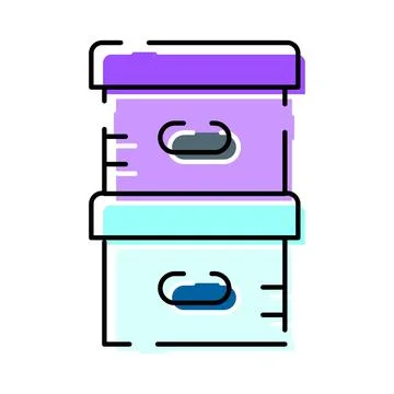Stacking archive boxes organizing important documents Stock Illustration